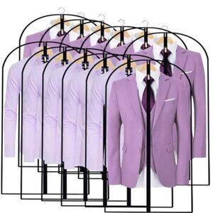 Garment Bags 12 Pack 40 Inch Clear Hanging Dress Suit Coat Storage Covers